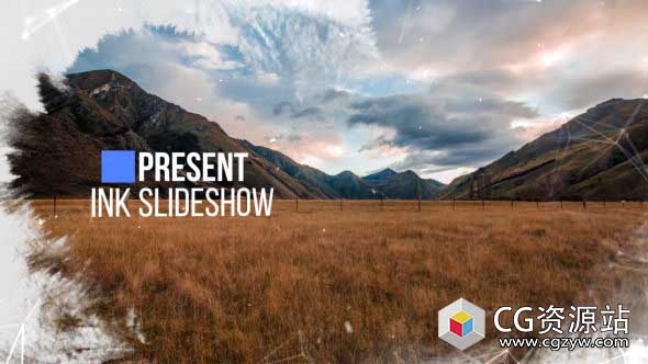 AE模板-水墨幻灯片墨水晕开企业宣传片旅游公司介绍Ink Slideshow