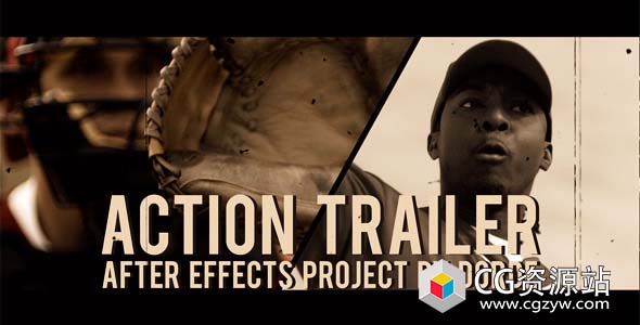 AE模板-广播电影动态复古视频宣传片包装 Action Trailer