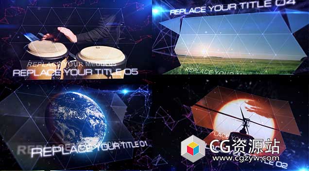 AE模板-抽象科技感Plexus粒子网格线条文字标题电影广告电视节目介绍