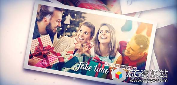 AE模板-圣诞节笔刷遮罩动画动态图片包装开场Christmas Brush Memory