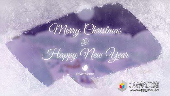 AE模板-冬季圣诞村风景祝福节日快乐片头christmas-village-landscape 免费下载