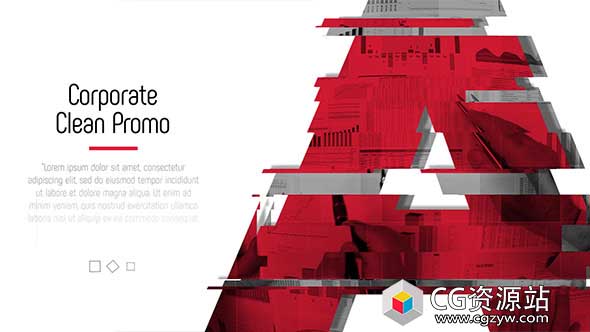 AE模板-公司企业推广动态故障毛刺大标题包装Glitch Corporate Clean Promo