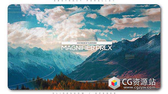 AE模板-放大镜视差幻灯片线条图形风景图片城市旅游宣传Magnifier Parallax Slideshow 免费下载