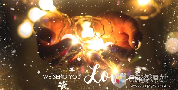 AE模板-优雅圣诞节问候雪花粒子图片开场 Christmas