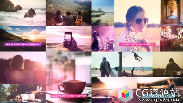 AE模板-动态幻灯片分屏图片视频包装 Dynamic Slideshow