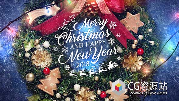 AE模板-圣诞节幻灯片图片视频片头开场 Christmas