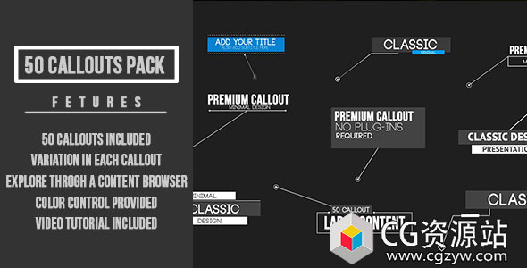 AE模板-50组科技感呼叫指示说明房地产商品线条动画-图片1