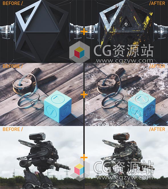 Octane For C4D – 添加污垢划痕磨损到材质脚本PXL DIRT+使用教程-图片2