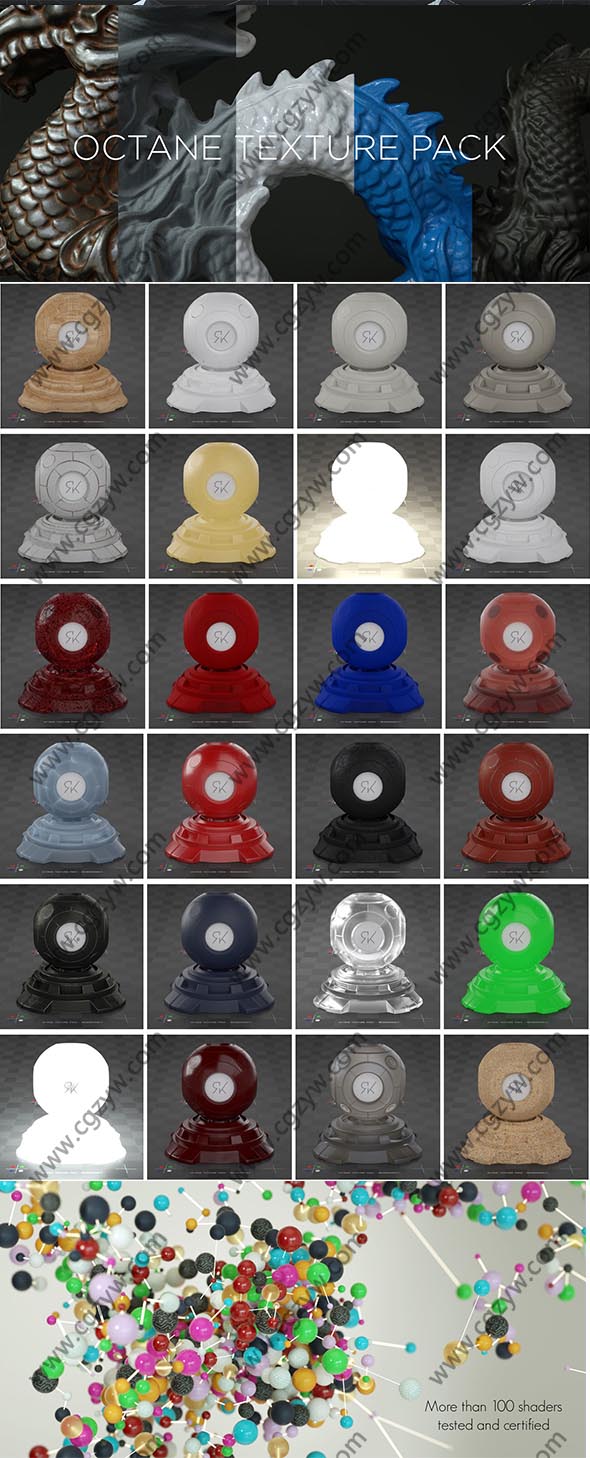 95组4K金属木纹矿物塑料纹理材质C4D Octane渲染器预设包-图片2