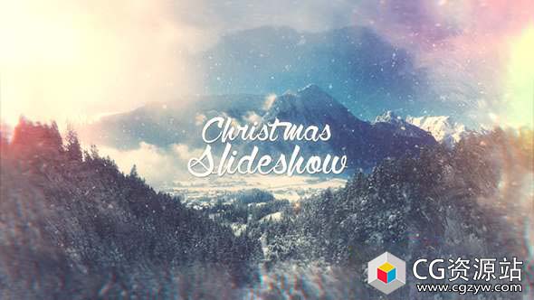 AE模板-圣诞幻灯片粒子视差图片展示 Christmas Slideshow
