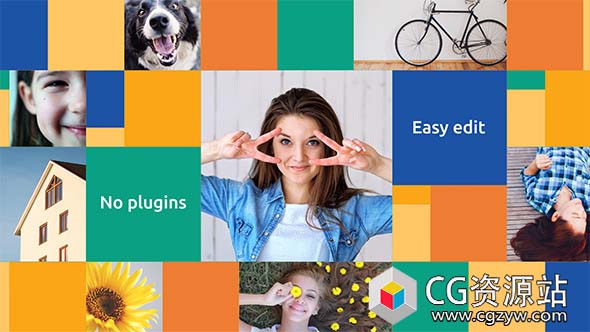 AE模板-多彩快乐假期旅游图片拼贴栏目包装片头Your Life Your Style