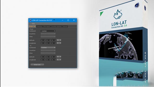 C4D地球地点连线插件 TGS Lon-Lat Connection Kit V3.0 C4D R16-R19