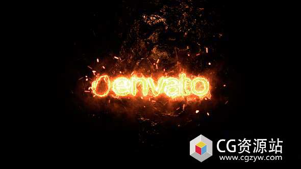 AE模板-火焰描边闪闪发光Logo文字动画 Magic Fire Logo