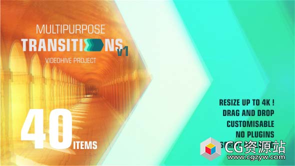 AE模板-40组2DFX卡通变形视频转场 Transitions