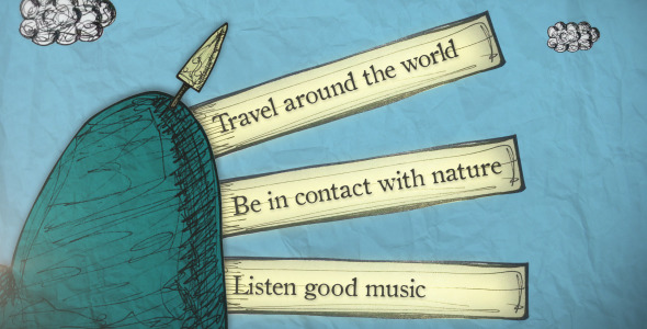 AE模板-插图卡通图形剪纸动画片头 Change Your World