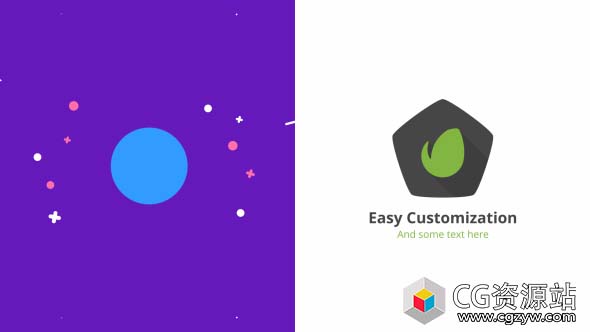 AE模板-扁平化简单图形Logo动画 Flat Logo Reveal