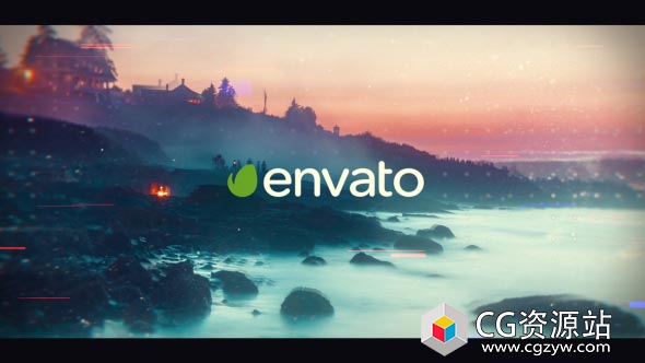 AE模板-科技感毛刺故障干扰图文幻灯片开场 glitch-effect-opene