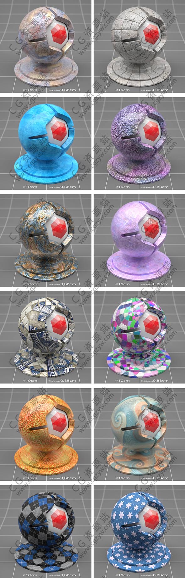 135组C4D Redshift渲染器材质预设包合集C4D Material Pack-图片2