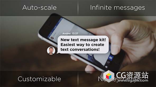 AE模板-文本消息生成器短信对话框气泡动画 Text Message Generator