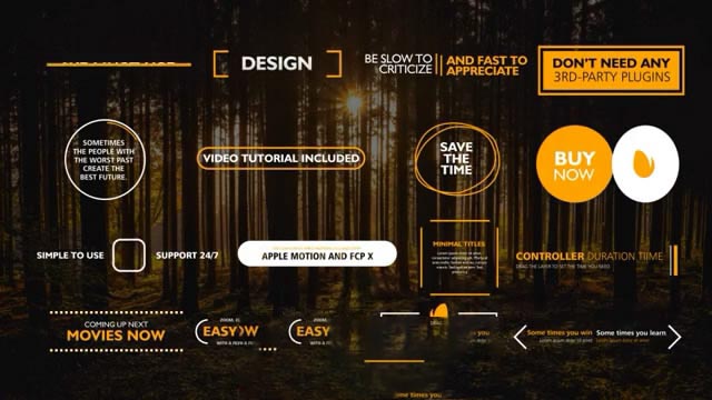 FCPX插件-16组时尚现代文字标题字幕动画