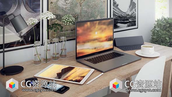 3D电子设备手机电脑模型(C4D+C4D VRAY格式)CGAxis Models Volume 74 Electronics V