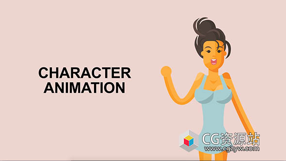 AE模板-卡通女性角色绑定MG动画 Sexy Girl Character Rigged Animation