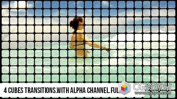 视频素材-立方体块遮罩素材 Cubes Frames