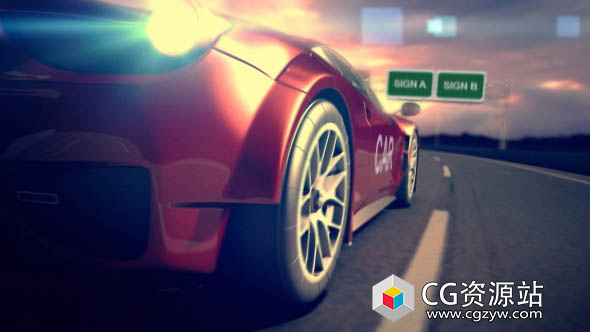 AE模板-汽车比赛视频广播动画片头 Car Racing Reveal