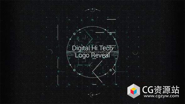 AE模板-数字高科技标志揭示Logo动画 Digital Hi Tech Logo Reveal