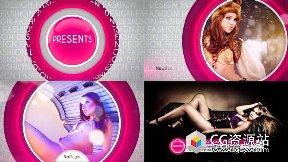 AE模板-优雅时尚圆形遮罩图片文子标题开场 Elegant Circles Ident Pack