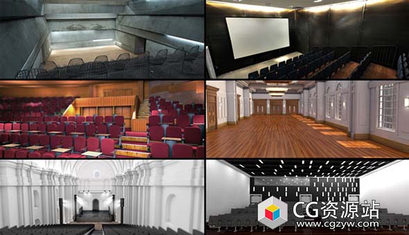 C4D模型预设-室内活动大厅开会场景 The Pixel Lab – Events and Venues Pack For C4D