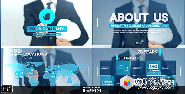 AE模板-高科技触摸屏幕企业公司商务宣传片头包装 Future of Architecture