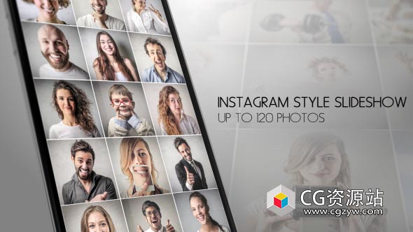 AE模板-纪念日生日毕业聚会婚礼照片墙展示 Instagram Slideshow