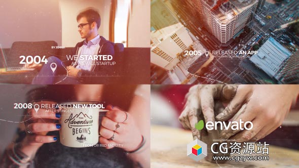 AE模板-科技感现代视差时间线幻灯片Modern Parallax Timeline Slideshow