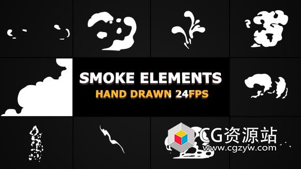 AE模板-MG动画转场卡通烟雾特效元素 Cartoon Smoke Elements And Transitions