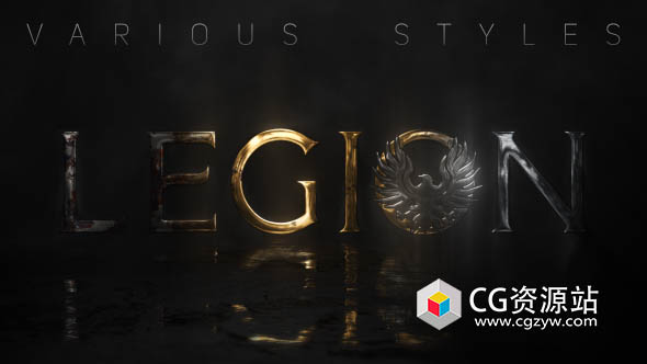 AE模板-电影史诗大气三维金属标志揭示Logo动画 Ambient Logo