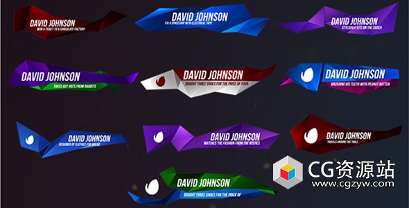 AE模板-100组多彩企业设计栏目包装人名字幕条文字动画