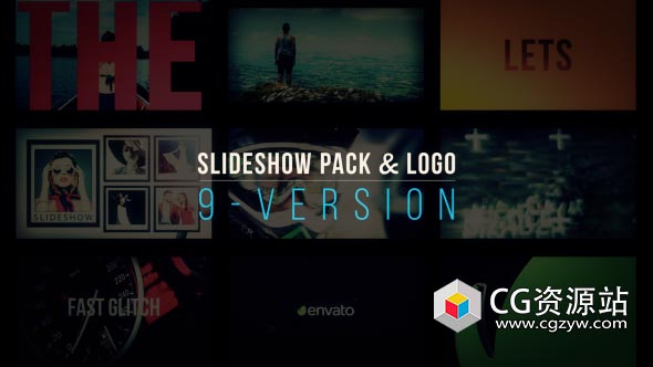 AE模板-9组时尚动力学排版图片视频片头Logo动画开场 Intro