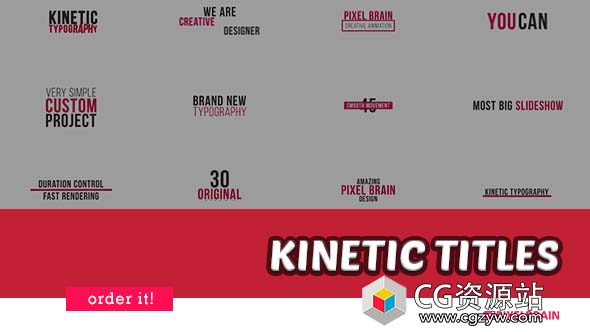 AE模板-45组字幕条文字标题排版动画Kinetic Typography