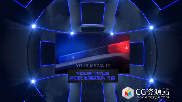 AE模板-3D抽象球形视频墙动画 SPHERE