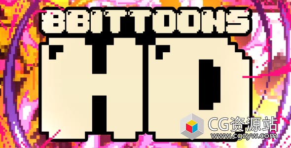 视频素材-8Bit像素复古手绘动画卡通游戏风格视频素材