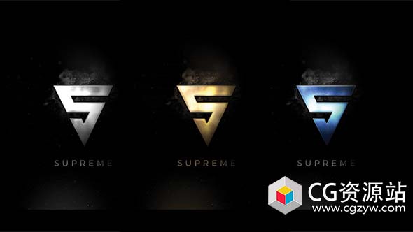 AE模板-电影标志动画黑暗简洁大气Logo演绎 SUPREME