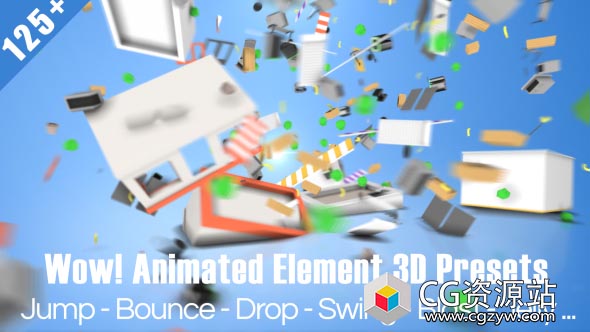 AE预设-E3D动画125组三维文字标志 Wow! Dynamic Element 3D Presets