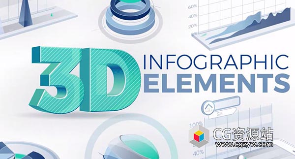 AE模板-企业公司宣传3D信息图表信息图饼图统计图展示包