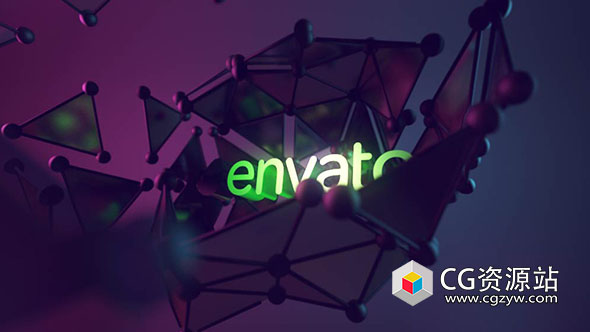 AE+C4D模板-三维点线模型旋转动画 Rotating Platonic Form