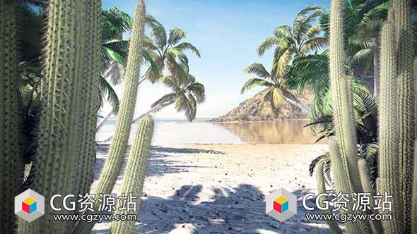 植物三维模型包仙人掌棕榈树(C4D/MAX/FBX/OBJ格式)CGAxis Models Volume 85 Exotic Plants II-图片1