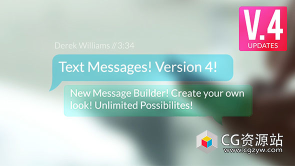 AE模板-手机微信短信气泡聊天信息对话框泡沫通知V4