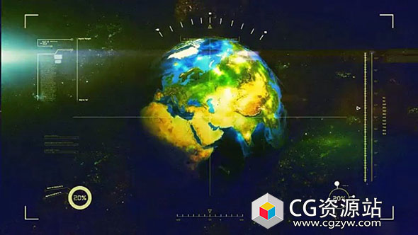 AE模板-地球聚焦俯冲动画 Earth Zoom Space