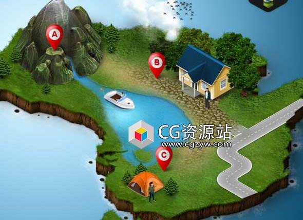 PS插件-三维等距地图生成制作 Graphicriver – 3D Map Generator 2 v1.5.4 – Isometric-图片1