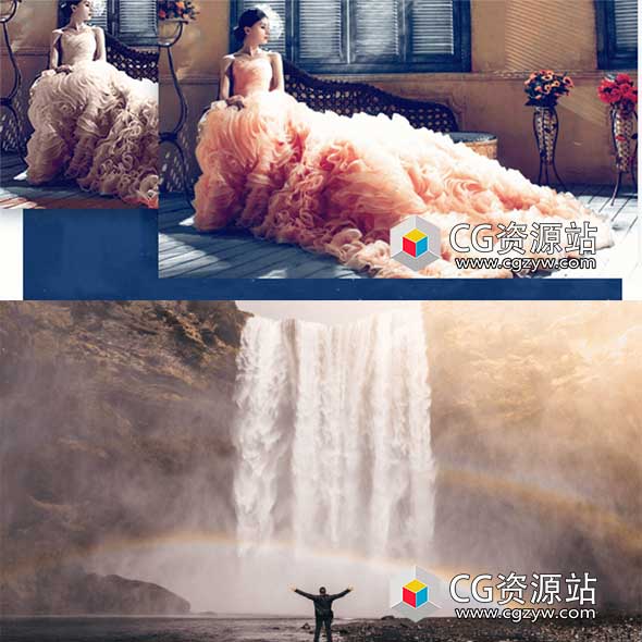 AE模板-创意图片照片局部运动循环流动特效动画